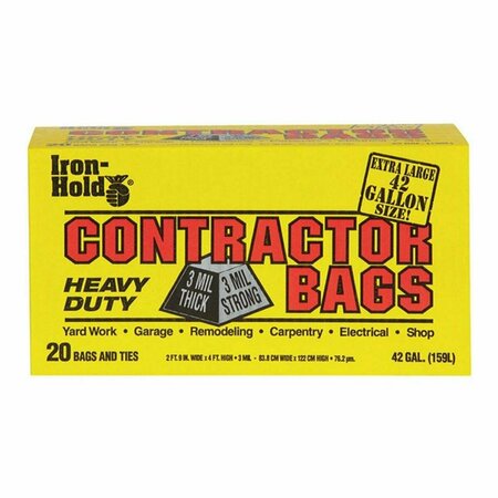 IRON-HOLD 618895 42 gal Contractor Trash Bags, 80PK IR11361